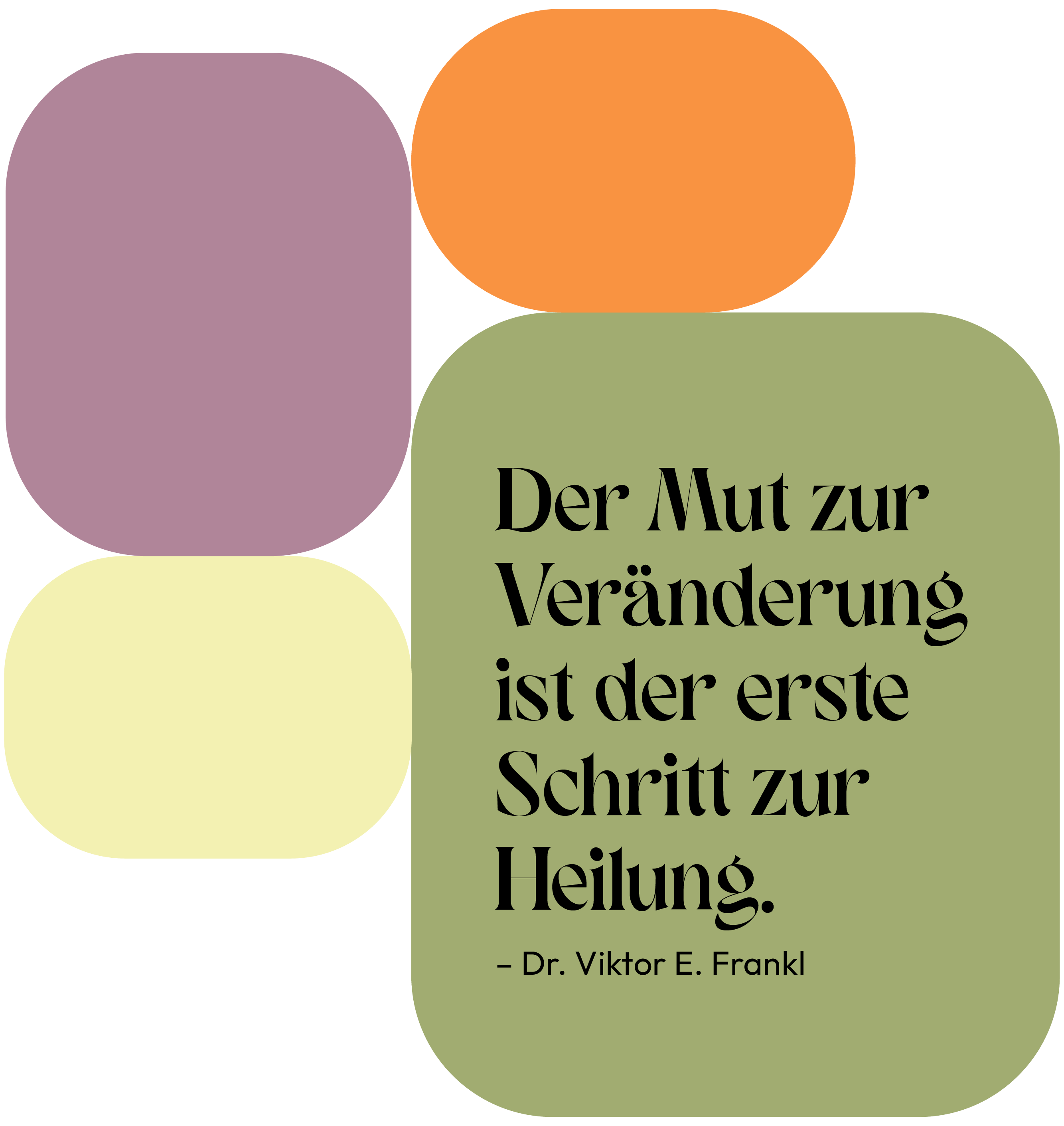 Der Mut zur Veranderung ist der erste Schritt zur Heilung.
– Dr. Viktor E. Frankl